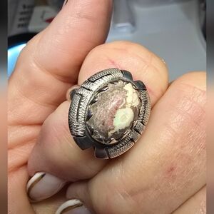 Native American Vintage Wild Horse Turquoise And Sterling Silver Ring Size 7